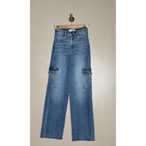 Hidden Jeans Wide Leg Cargo Jeans High Rise Medium Wash Size 23
